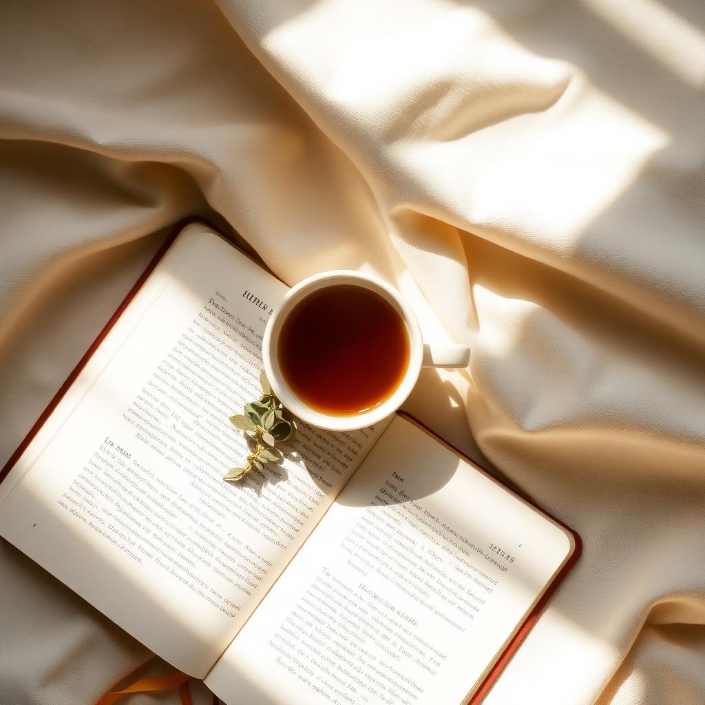 Open journal and herbal tea on linen — preview of the healing guide